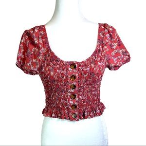 Japan floral crop top size: L